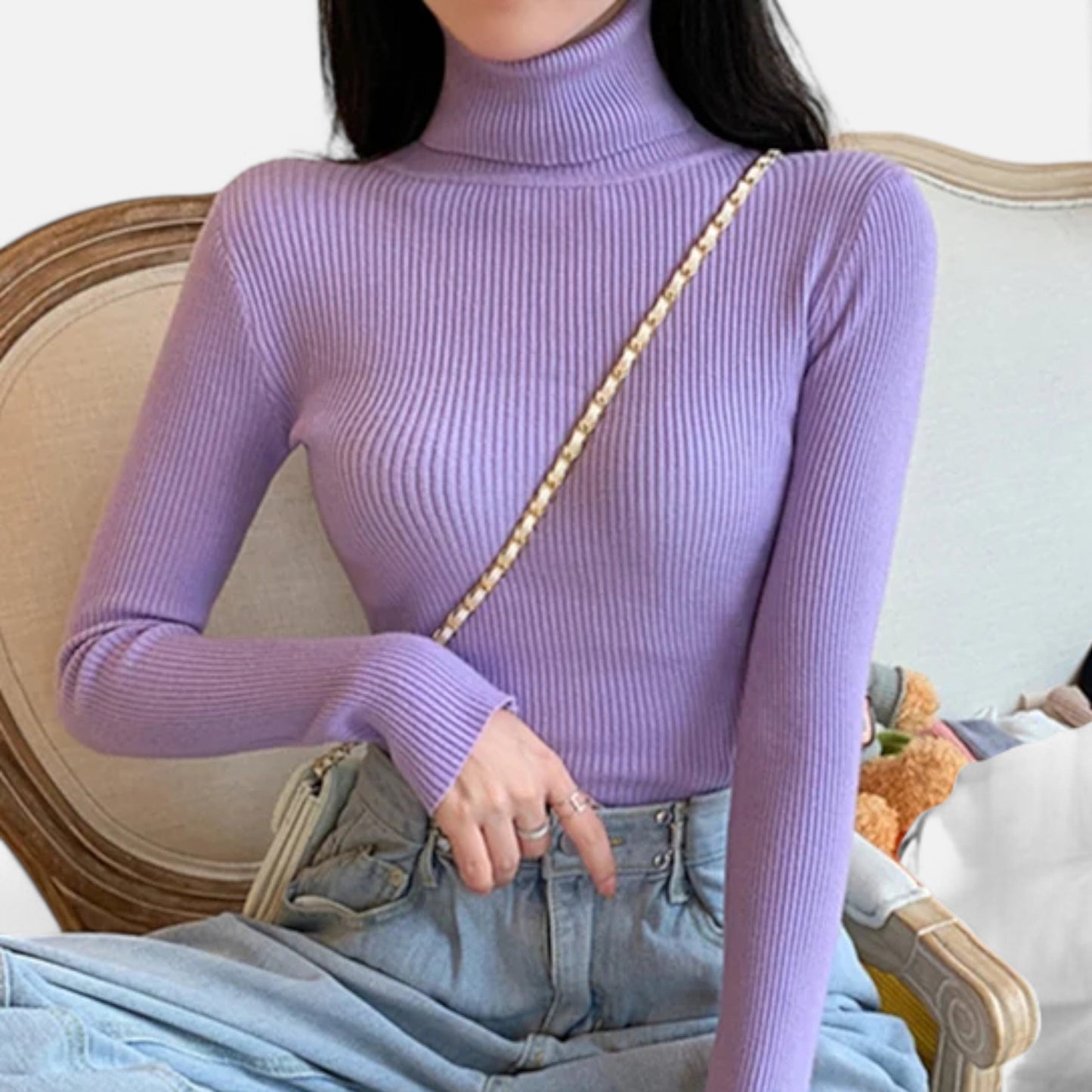 Cassy | Women’s Turtleneck Sweater | Knitted