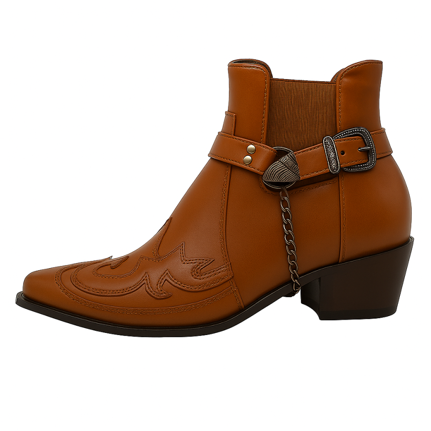 Rugged Men's Cowboy Ankle Boots