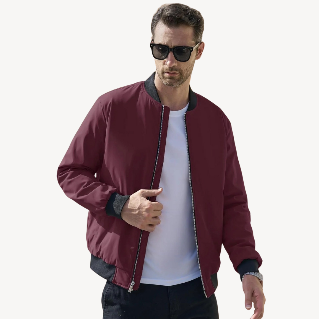 Men's Bomber Jacket with Quilted Lining