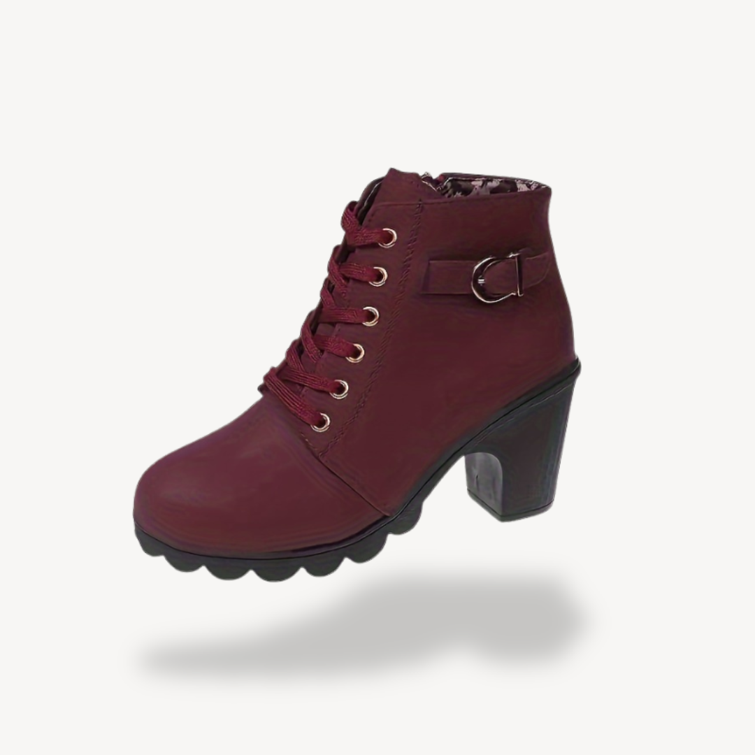 Orthopedic Lace-Up Heeled Booties