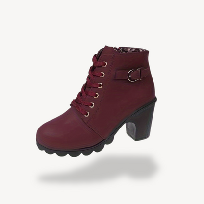Orthopedic Lace-Up Heeled Booties