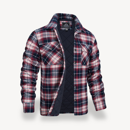 Plaid Fleece Lined Jacket for Men