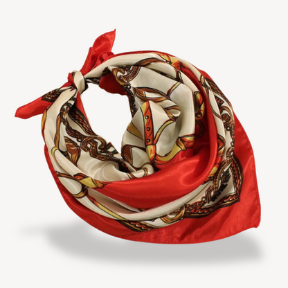 Silk Chain Print Head Scarf