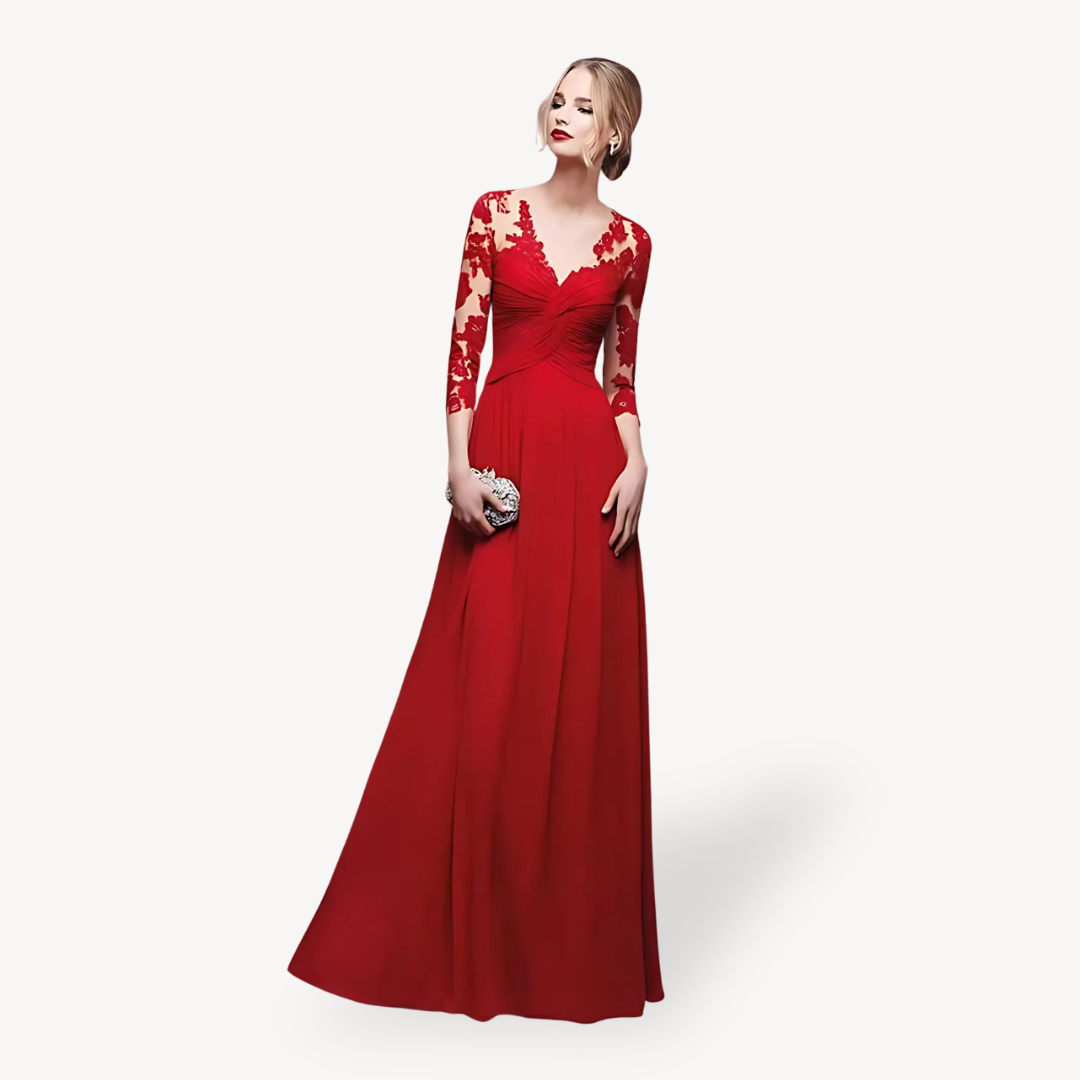 Women's Lace Long Sleeve Maxi Dress