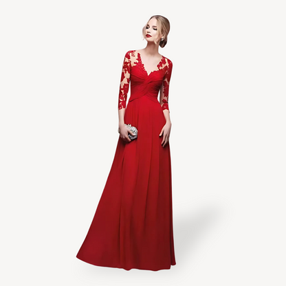 Women's Lace Long Sleeve Maxi Dress
