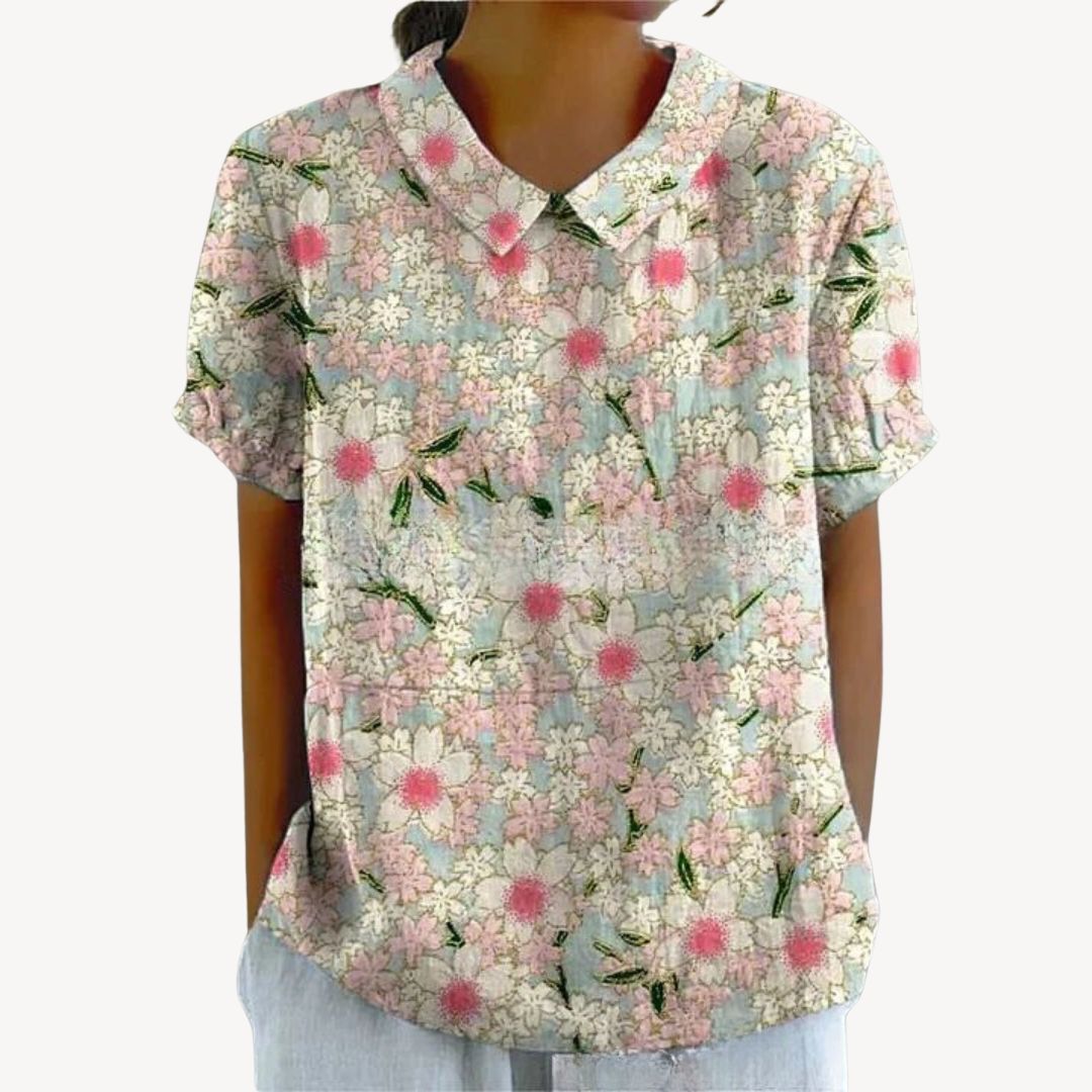 Floral Print Button-Up Shirt Women