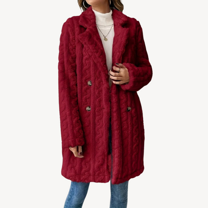 Women’s Double-Breasted Faux Fur Coat