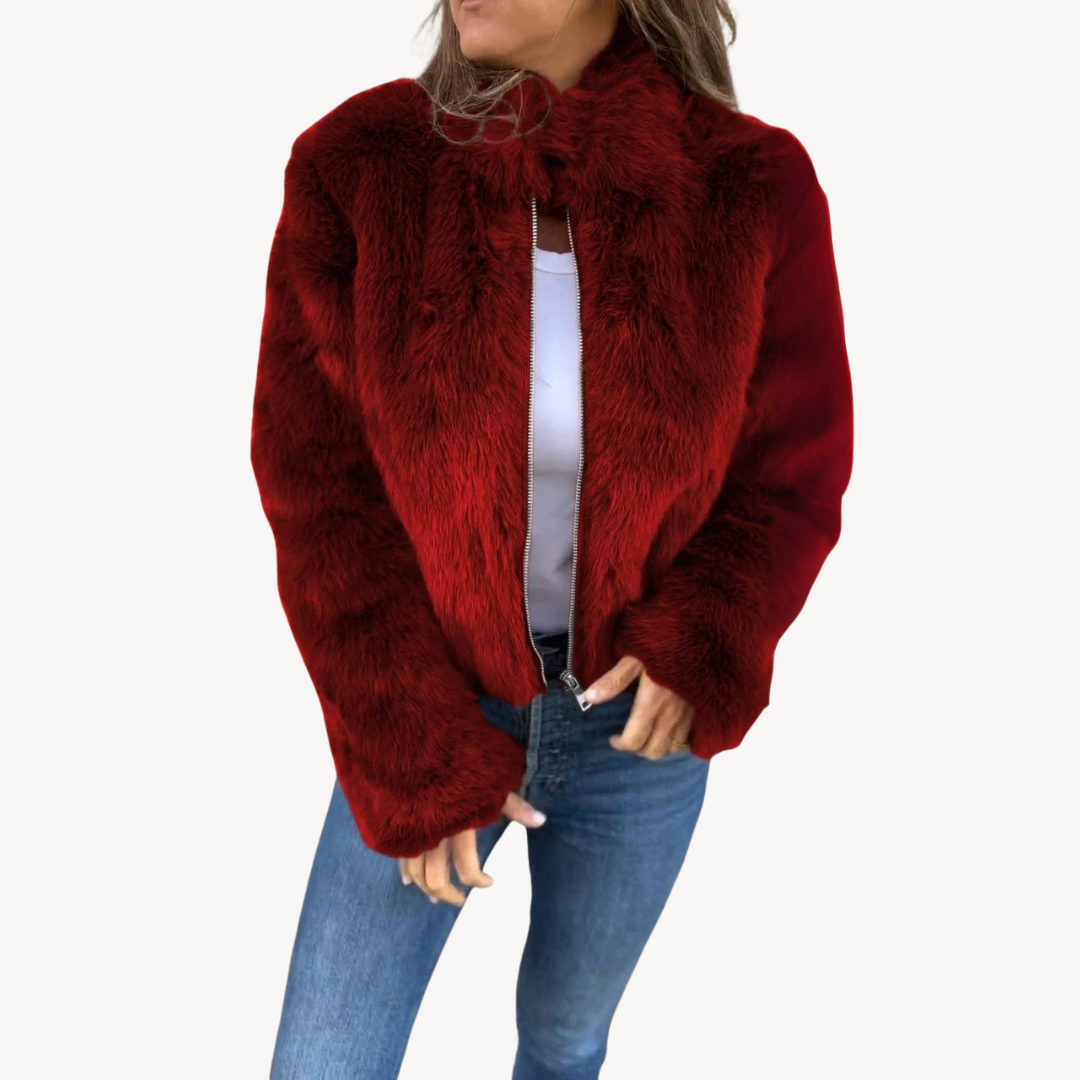 Women’s Faux Fur Zip-Up Jacket