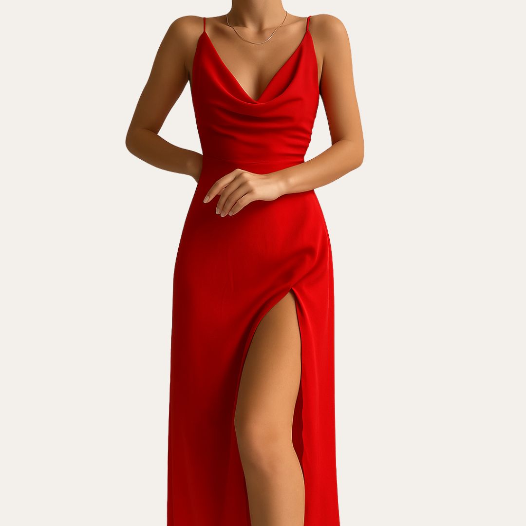 Women's Elegant V-Neck Evening Dress