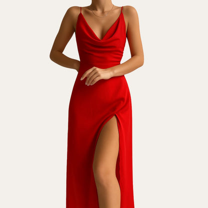 Women's Elegant V-Neck Evening Dress