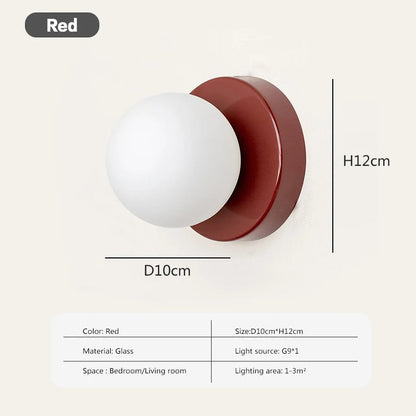 Modern Round Glass LED Wall Lamp