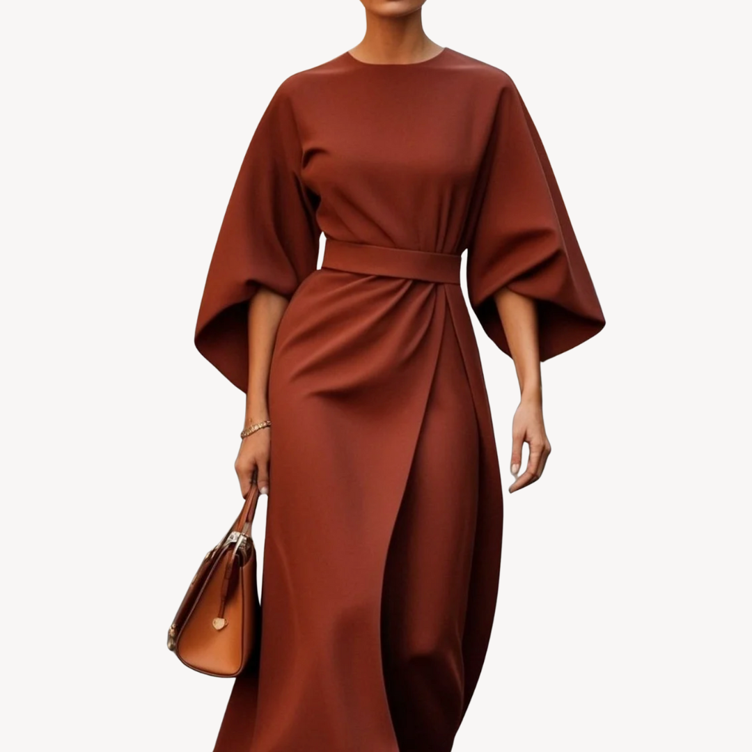 Women's Cotton Belted Midi Dress