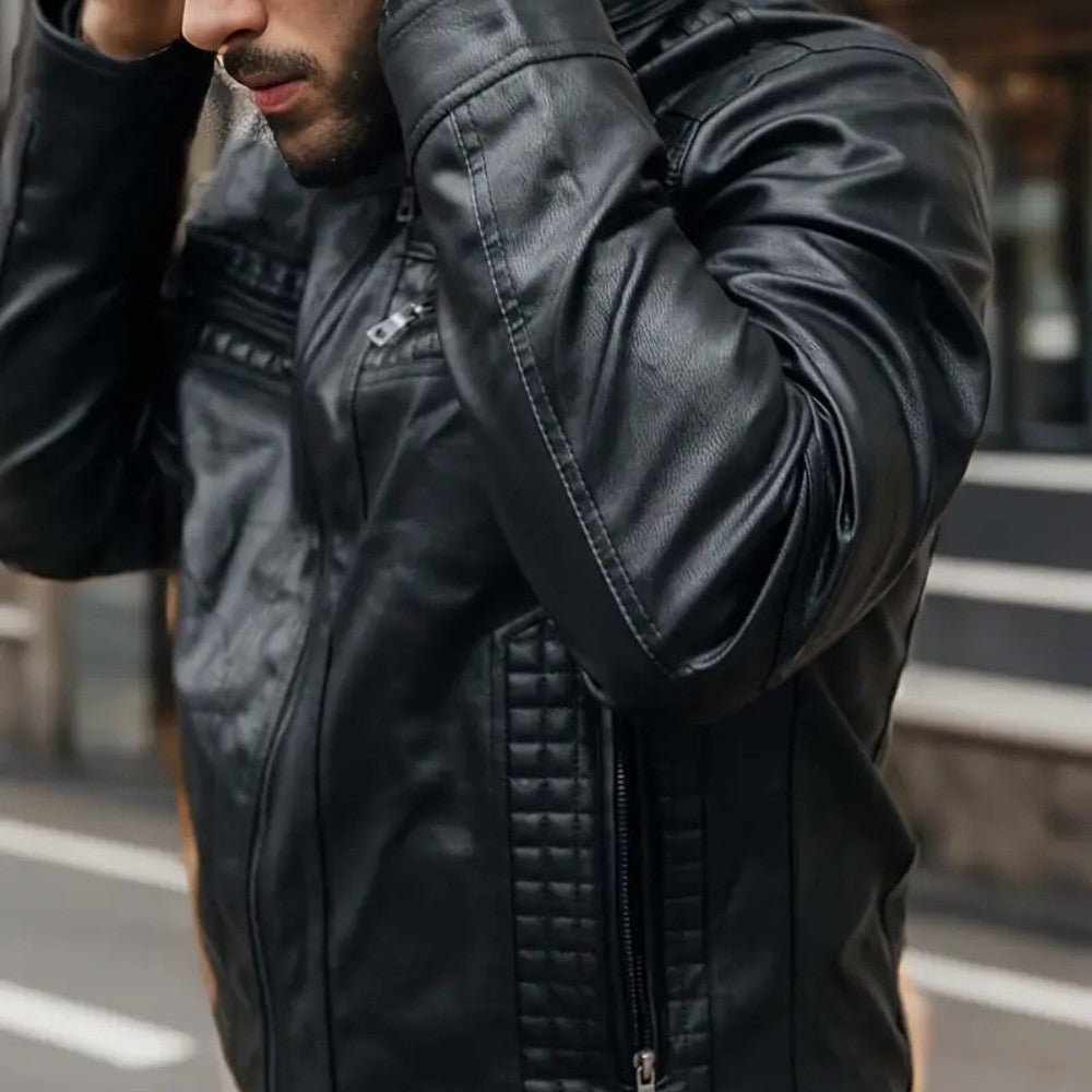 Retro Hooded Biker Jacket