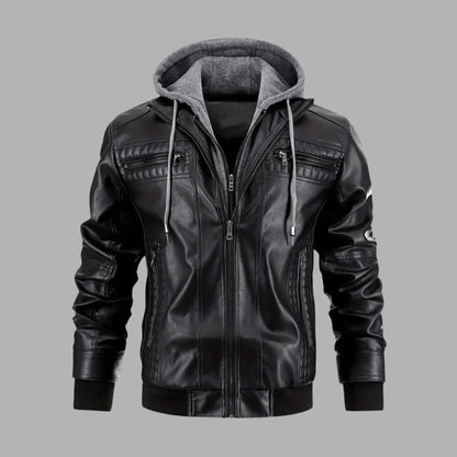 Retro Hooded Biker Jacket