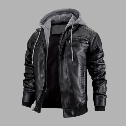 Retro Hooded Biker Jacket