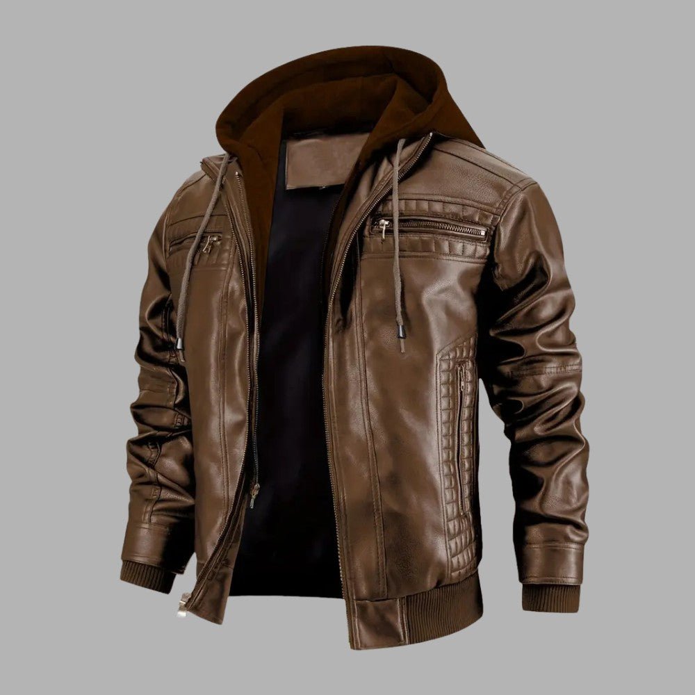 Retro Hooded Biker Jacket