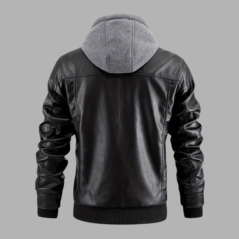 Retro Hooded Biker Jacket