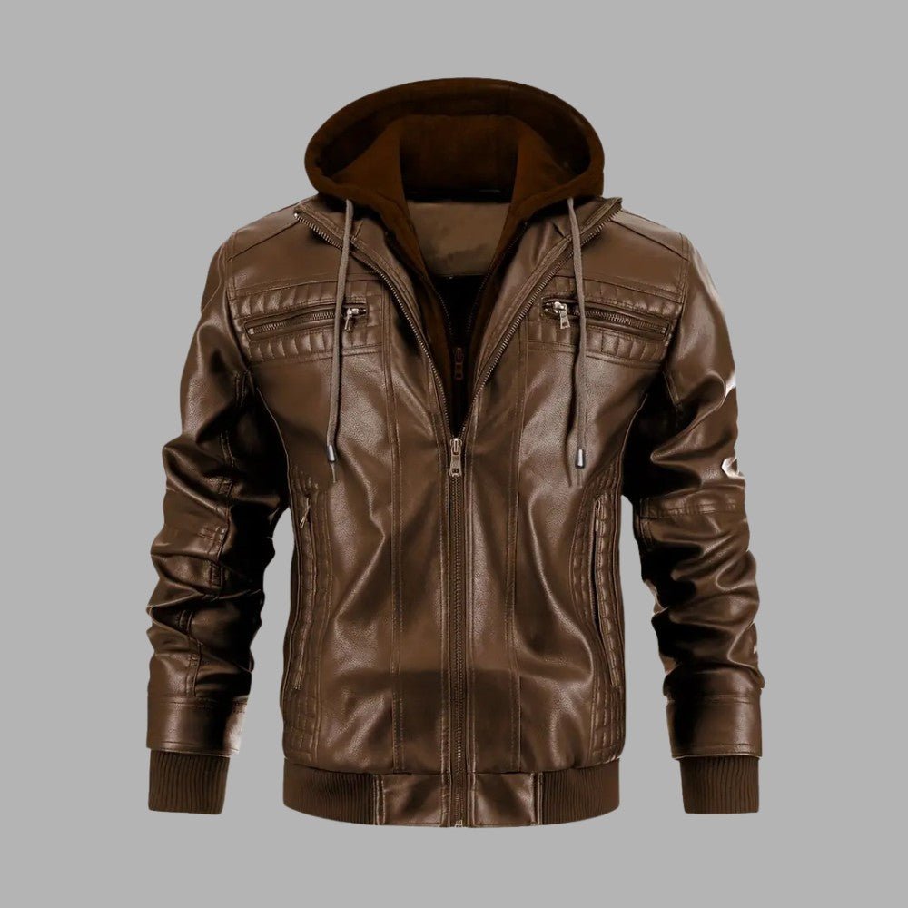 Retro Hooded Biker Jacket