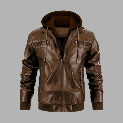 Retro Hooded Biker Jacket