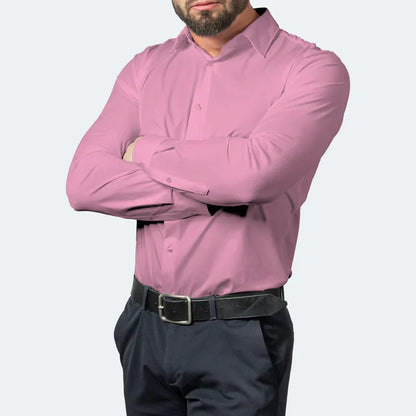 Men's Business Casual Slim Fit Non-Iron Shirt – Wrinkle-Free, Super Stretch & Easy Care