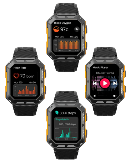 Rugged Smartwatch with Heart Rate Monitor & Step Tracker - EnduranceX