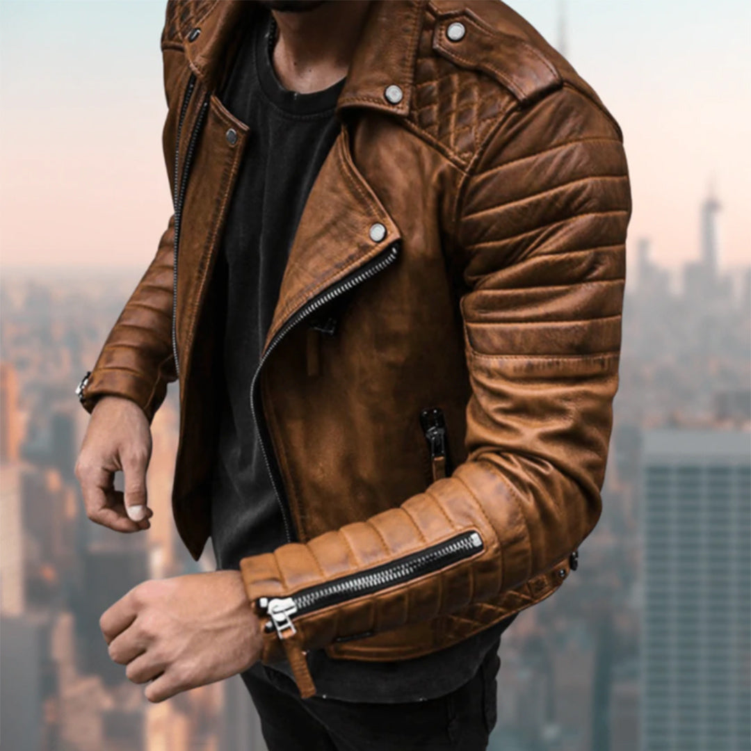 Ryder Leather Biker Jacket