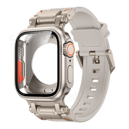 Durable Aluminum Case with Silicone Strap for Apple Watch