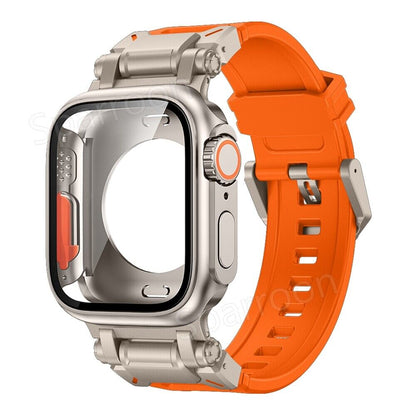Durable Aluminum Case with Silicone Strap for Apple Watch