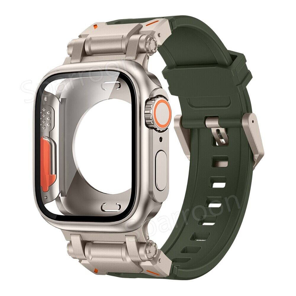 Durable Aluminum Case with Silicone Strap for Apple Watch