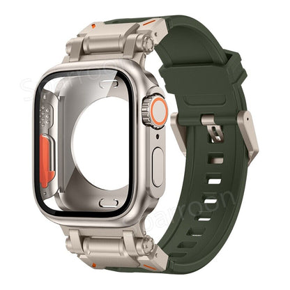 Durable Aluminum Case with Silicone Strap for Apple Watch