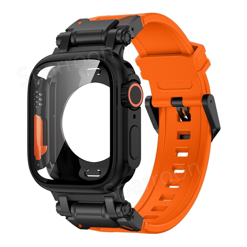Durable Aluminum Case with Silicone Strap for Apple Watch