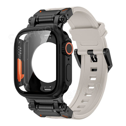 Durable Aluminum Case with Silicone Strap for Apple Watch