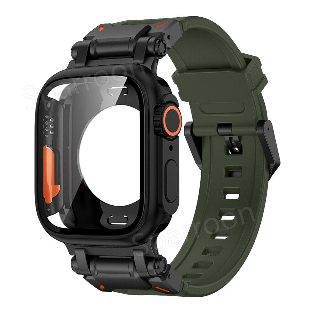 Durable Aluminum Case with Silicone Strap for Apple Watch