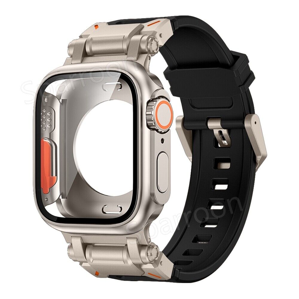 Durable Aluminum Case with Silicone Strap for Apple Watch