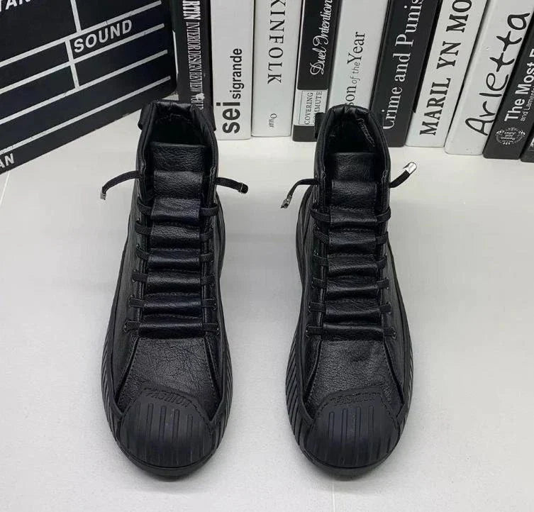 Stylish Lace-Up High Top Boots Men