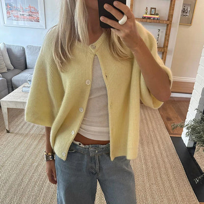 Chic Casual Short Sleeve Women's Cardigan