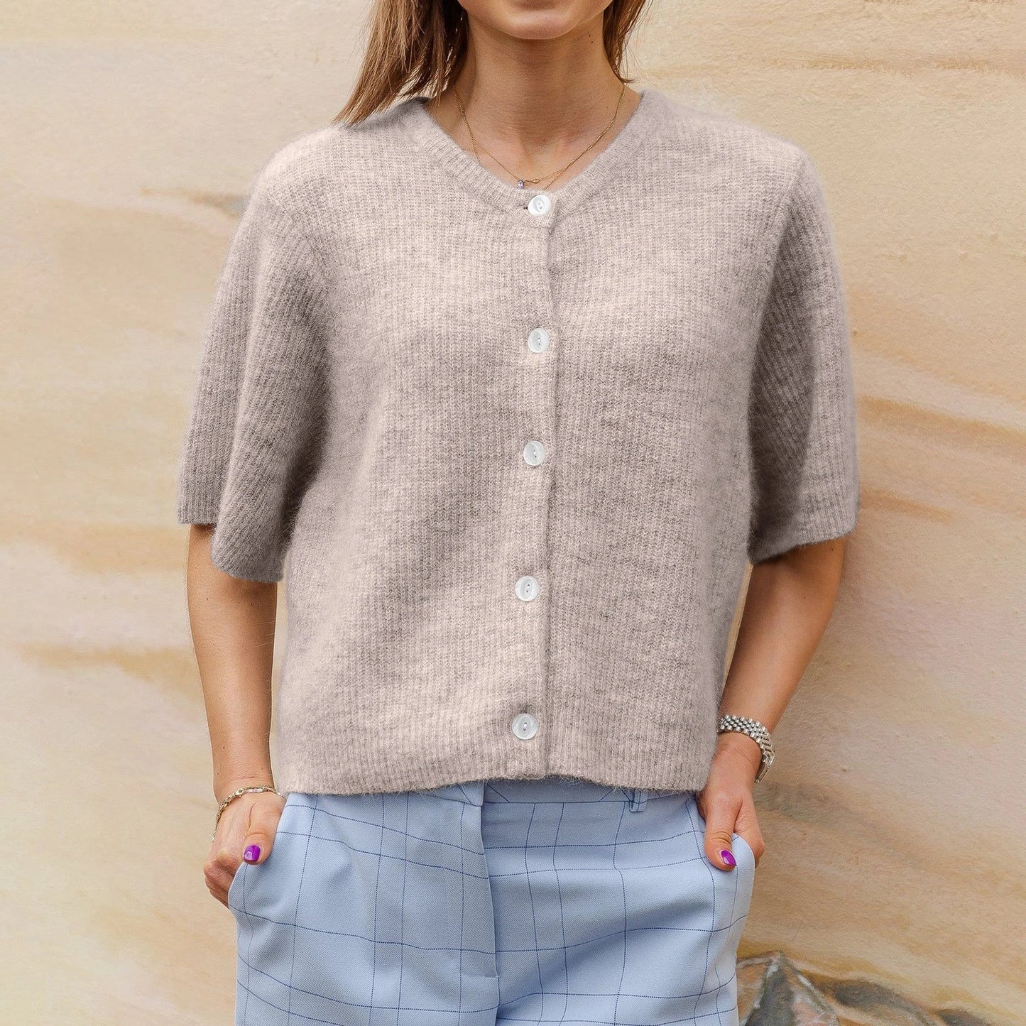Chic Casual Short Sleeve Women's Cardigan
