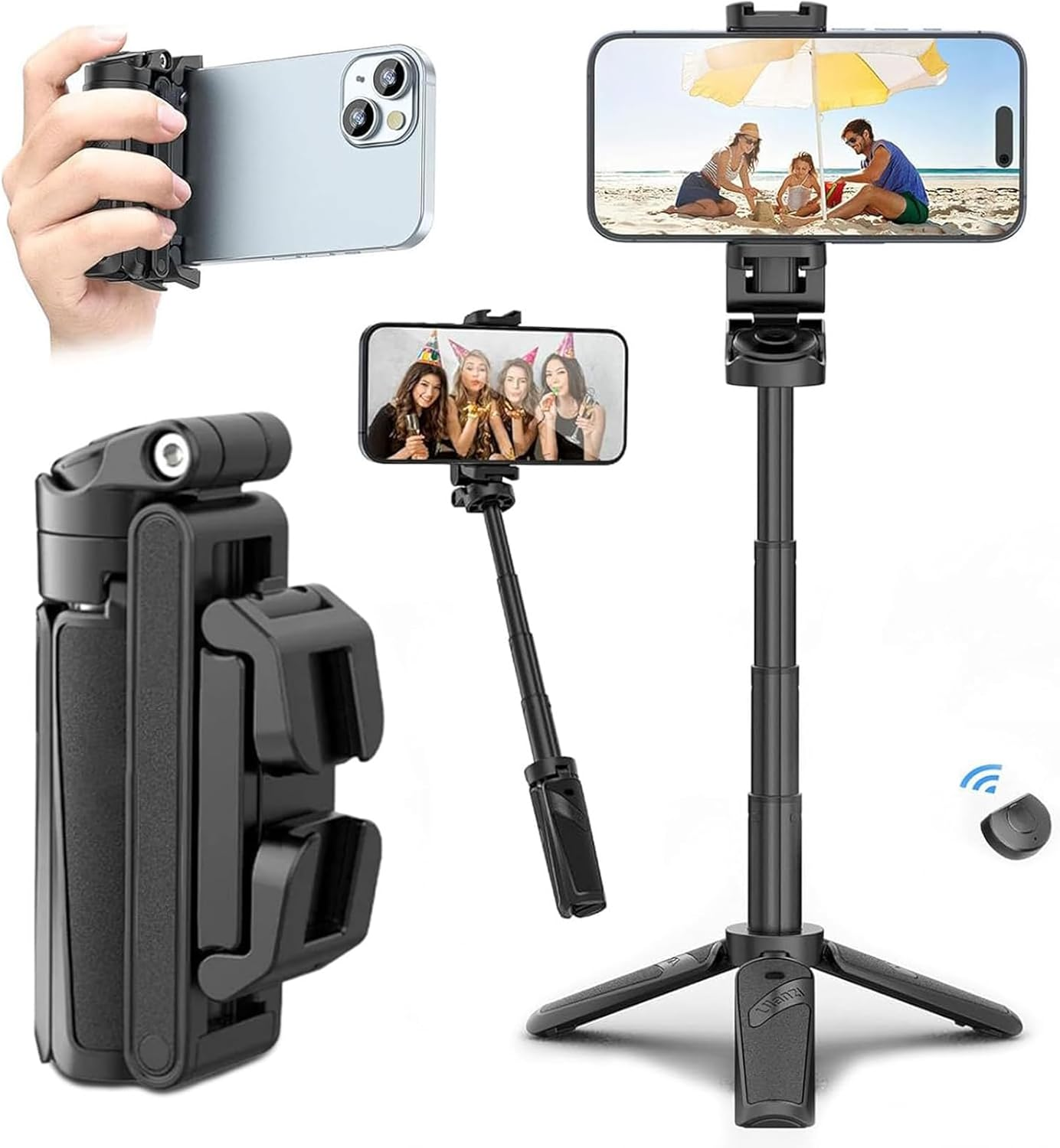 Wireless Bluetooth Selfie Stick With 360° Rotating Head - BritishElegance