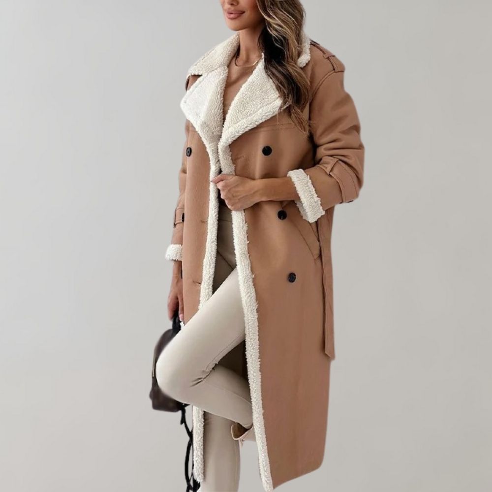 Ella | Women's Single-Breasted Soft Leather Winter Coat