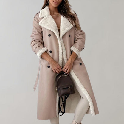 Ella | Women's Single-Breasted Soft Leather Winter Coat