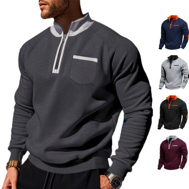 Men’s Zip Standing Collar Sweatshirt