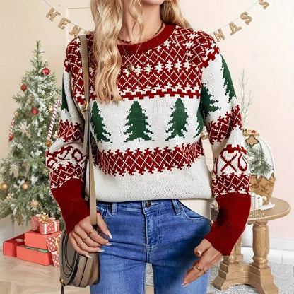 Christmas Tree Long Sleeve Knitted Sweater