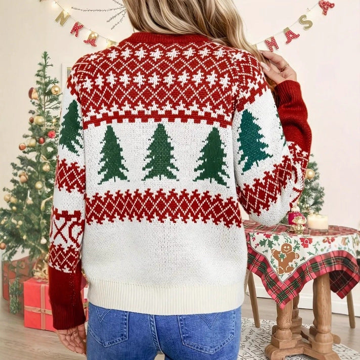 Christmas Tree Long Sleeve Knitted Sweater
