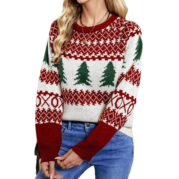 Christmas Tree Long Sleeve Knitted Sweater