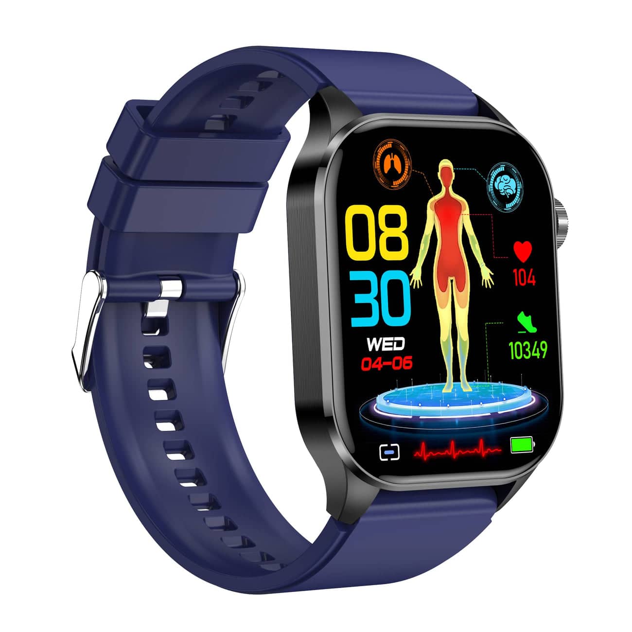 Smartwatch with ECG, Blood Sugar, and Blood Pressure Monitoring – HealthSync