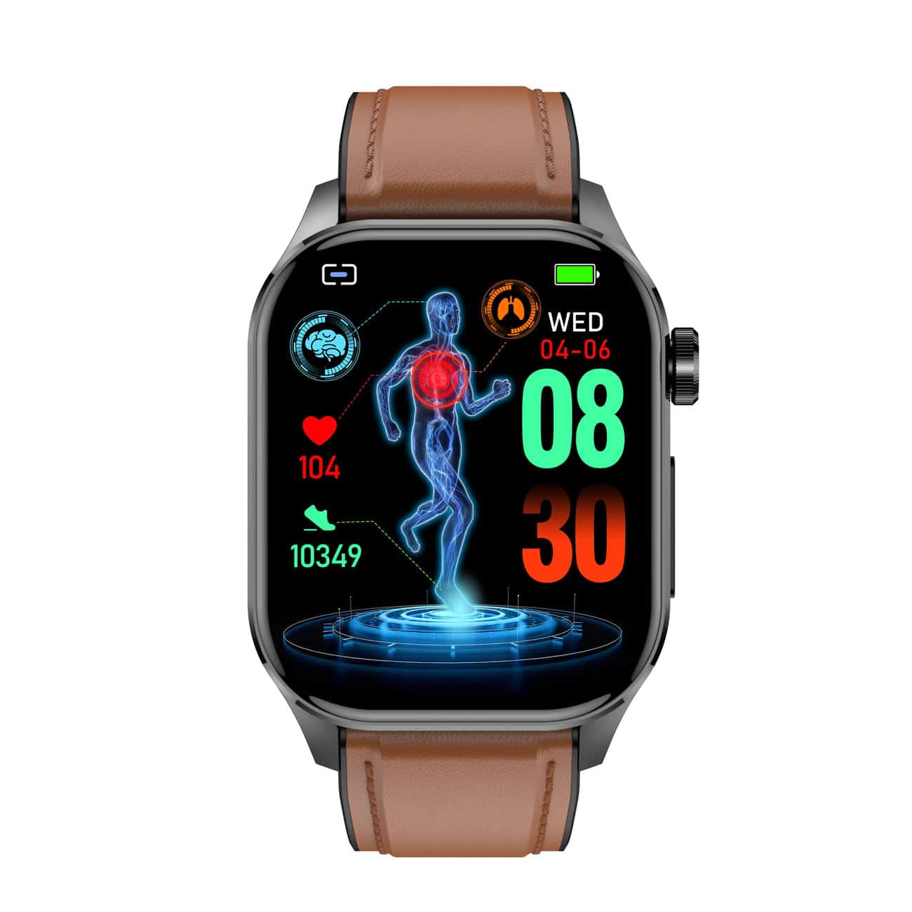 Smartwatch with ECG, Blood Sugar, and Blood Pressure Monitoring – HealthSync