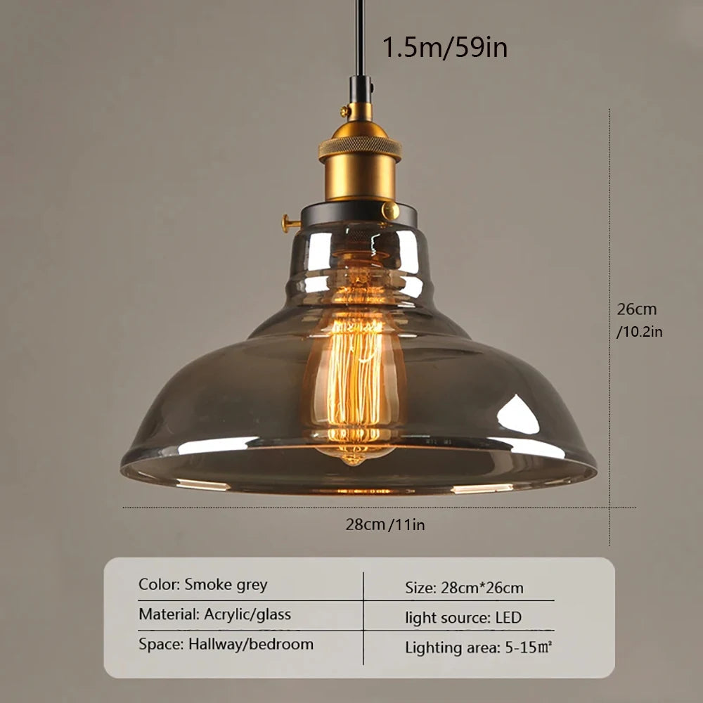 Vintage Glass Drop Ceiling Light Fixture