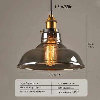 Vintage Glass Drop Ceiling Light Fixture