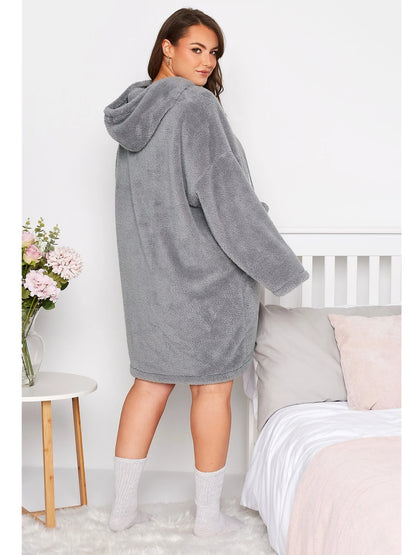 Snuggle Plus Oversized Teddy Hoodie Dress