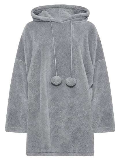 Snuggle Plus Oversized Teddy Hoodie Dress